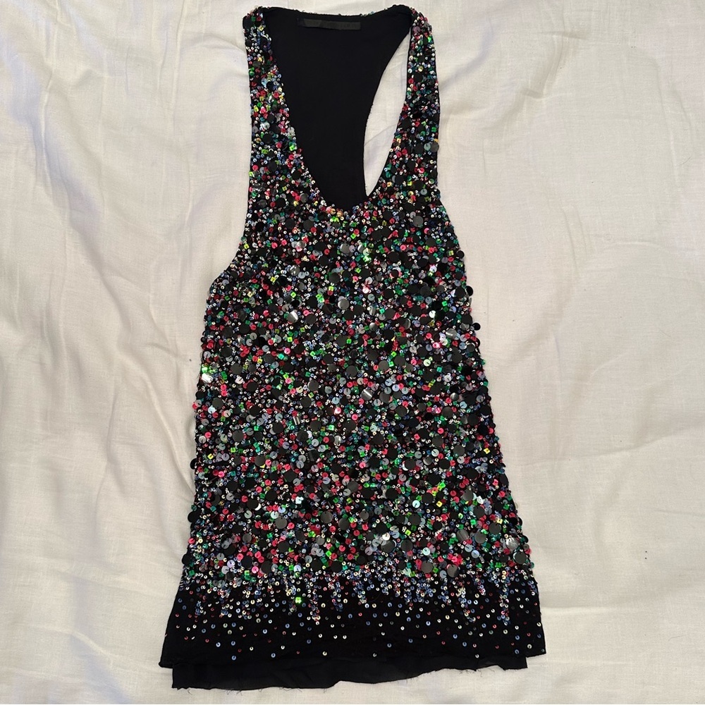Harder Ackermann Multi Color Sequin Top Size XS - image 2
